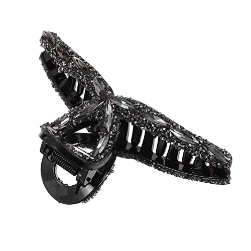 PLAFOPE Haarklaue Clip mit Strasssteinen Eleganter Haarschmuck für Damen für Hochsteckfrisuren und Tägliches Styling Langlebig und Angenehm zu Tiefgrau von PLAFOPE