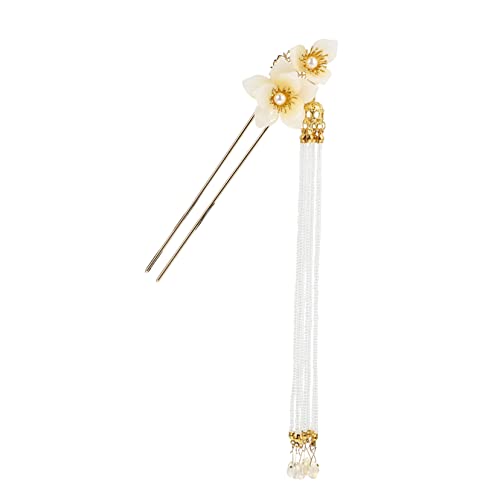 PLAFOPE Tassel Hair Stick Mit Blumen-design Antike Haarnadel Für Damen Eleganter Kopfschmuck Für Hochzeiten Und Fotoshootings Vintage Haarschmuck Für Einen Klassischen Look von PLAFOPE