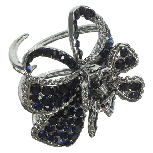 PLAFOPE Vintage Rhinestone Haarspange Für Damen Mittlere Haarklammer Für Hohe Strapazierfähig Und Stilvoll Für Alltag Hochzeiten Und Besondere Anlässe Dunkelblau von PLAFOPE