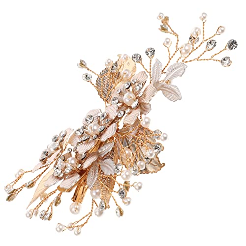 PLAFOPE Braut Haarschmuck Perlen Seitliche Haarspangen Hochzeitsclip Blumenclip Für Frauen Abendveranstaltung Cocktailparty Legierung Kopfschmuck von PLAFOPE