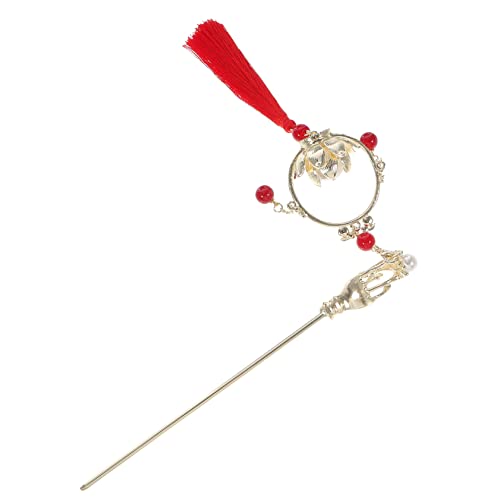 PLAFOPE Haarnadelstäbchen Retro mit Essstäbchen Chinesische Haarstäbe Haarschmuck Quasten Haarstöcke Haarstäbchen Accessoires Haarbrötchenhalter Frauen für Mädchen Haarknotenhalter Lotus von PLAFOPE