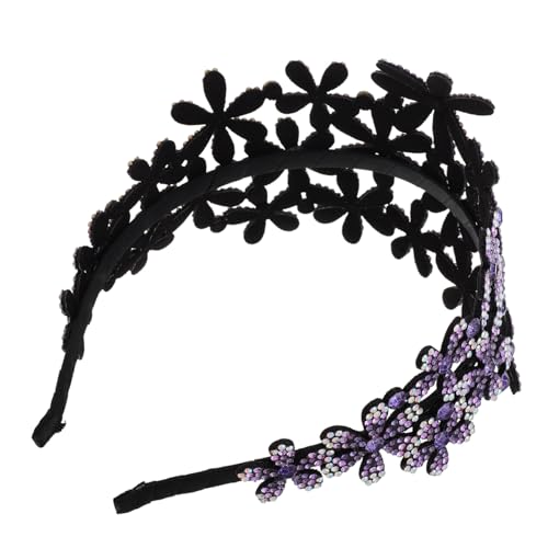 PLAFOPE Breites Stirnband Mit Strasssteinen Modisches Haar-accessoire Blumen-stirnband Für Frauen Braut-haarband Party-kopfbedeckung von PLAFOPE