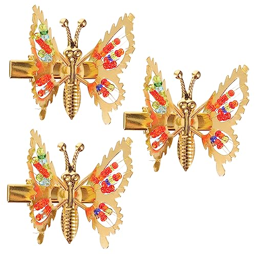 PLAFOPE 3stücke Schmetterling Haarschmuck Metall Haarspange Schmetterlingsclips Haarspangen Für Damen Feen-accessoires Fürs Haar Dekorative Haarnadel von PLAFOPE