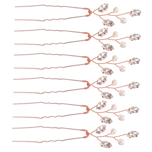 PLAFOPE Haarschmuck Für Die Hochzeit 6 Haarnadeln Mit Strasssteinen Dekorative Haargabeln Für Frauen von PLAFOPE