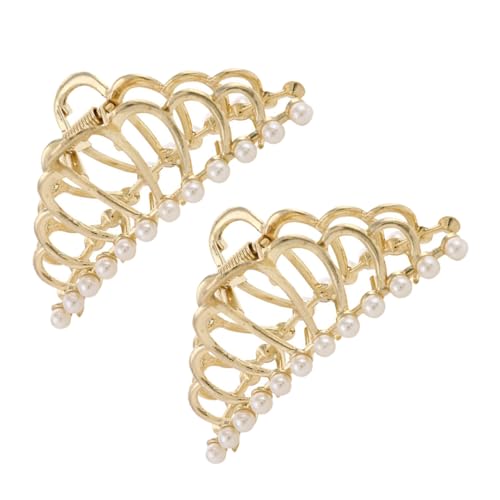 PLAFOPE 2stücke Perlen Haarklammer Metall Haarklammer Haarspange Perlen Frauen Haar Styling Werkzeug Fixierung Für Loose Haar Hochzeit Party Geburtstag von PLAFOPE