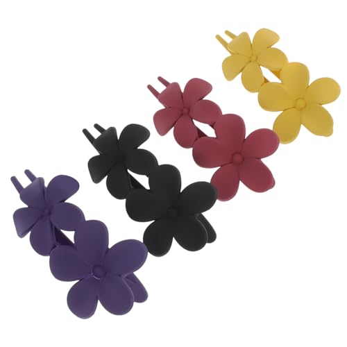 PLAFOPE 4stücke Blumen-haarklammern Große Flache Haarklammern Mit Blumenmotiv Dekorative Für Frauen Einfach Zu Tragen Befestigen von PLAFOPE