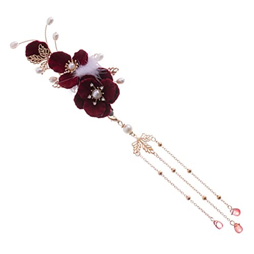 PLAFOPE Haarspange Mit Plüschfell-quaste Und Blume Haaraccessoire Für Damen Party Hochzeit Alltag Einfache Anwendung Langlebig von PLAFOPE