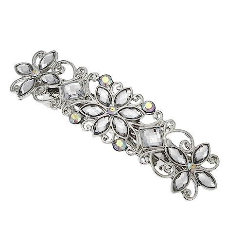 PLAFOPE Rhinestone Haarklammer Mit Blumenmotiv Für Damen Haarspange Als Haaraccessoire Für Besondere Anlässe Und Alltag Funkelndes Design Für Mehr Und Stil von PLAFOPE