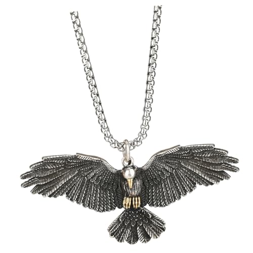 PLAFOPE Herren Halskette mit Eulenanhänger Titanstahl Vintage Leicht und Geeignet für Männer Alters Perfektes für Väter Freunde und Partner von PLAFOPE