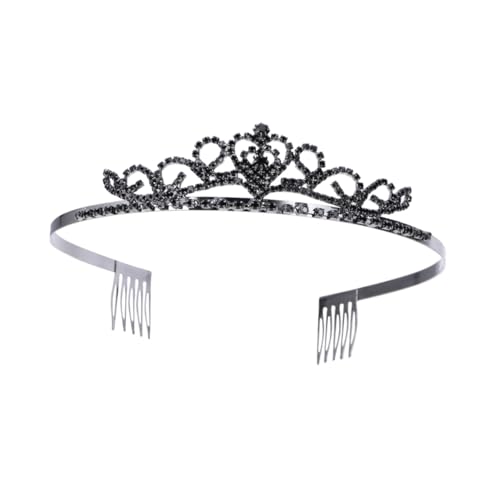 PLAFOPE Braut Haarschmuck Krone Mit Strasssteinen Hochzeits Haarkamm Für Frauen Eleganter Haarclip Schwarz Für Hochzeiten Verlobungen Und Partys von PLAFOPE