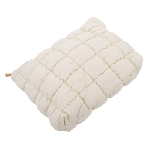 PLAFOPE Tragbare Reise Kosmetiktasche Mit Gitterdesign Kompakter Make-up-Organizer Aus Daunenmaterial Für Frauen Kosmetikbeutel Für Kulturbeutel Schminktasche Für Unterwegs von PLAFOPE