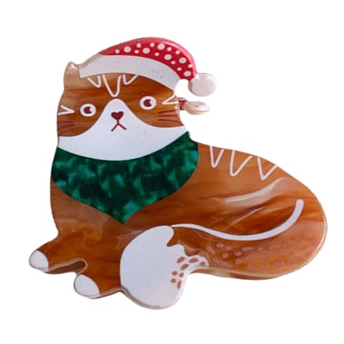 PLAFOPE Katzen-tier-haarspange Weihnachtsthema Haar-accessoire Für Frauen Acryl-haarspange von PLAFOPE