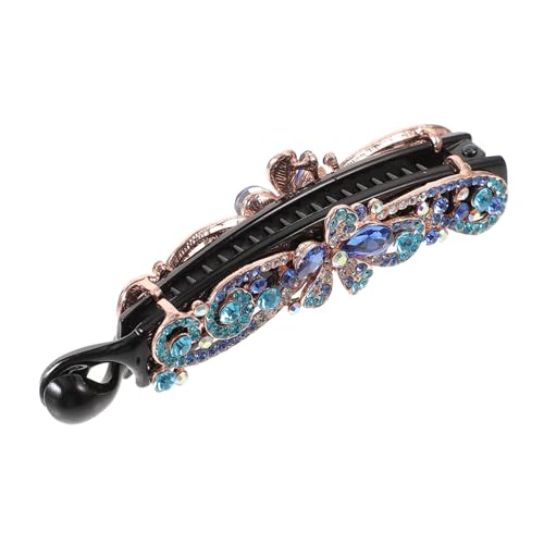 PLAFOPE Bananenspange Mit Blumen-strasssteinen Für Damen Haarschmuck Aus Langlebige Haarspange Für Verschiedene Anlässe von PLAFOPE