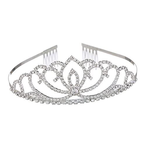 PLAFOPE Kristallbesetztes Braut Kopfband mit Strass Eleganter Tiara Haarschmuck für Damen und Mädchen Fester Sitz durch Seitliche Fixierringe für Hochzeit und Festlichkeiten von PLAFOPE