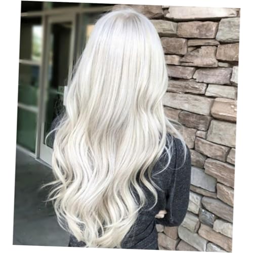 PLAFOPE Damenperücke Lockig Kunsthaar Cosplay-perücke Bequeme Weiße Perücke Für Mädchen von PLAFOPE