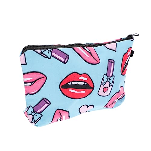 PLAFOPE Kosmetiktasche Für Lippen Aufbewahrungstasche Mit 3D-Digitaldruck Make-up-Organizer Behälter Polyester Reise-Make-up-Tasche Kulturbeutel von PLAFOPE