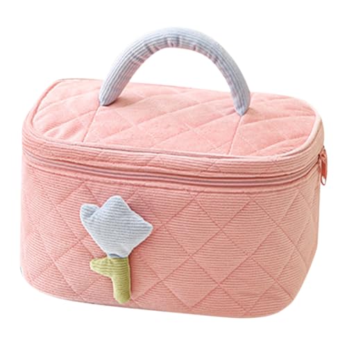PLAFOPE Luxuriöse Corduroy Kosmetiktasche Damen Große Make Up Tasche mit Viel Stauraum Weich und Leicht Multifunktional für Make Up Schmuck Reise und Alltag Tragbar und Kompakt für von PLAFOPE