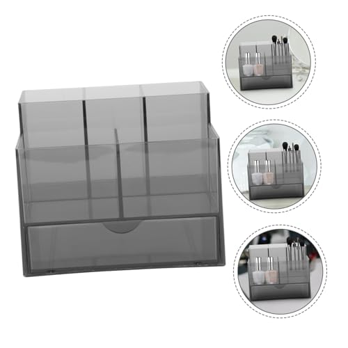PLAFOPE Manicure Storage Case Nagelwerkzeug Organizer Box mit Transparent Schwarz Desktop Aufbewahrungsbox für Nagelkunst Zubehör Praktisch Langlebig von PLAFOPE