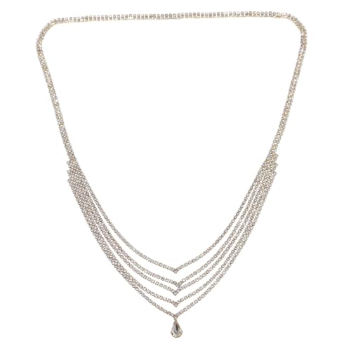 PLAFOPE Mehrlagige Goldfarbene Braut Stirnketten Haar Schmuck mit Wasserfall Quasten und Strass Kopfschmuck Deko für Frauen und Festlichkeiten von PLAFOPE