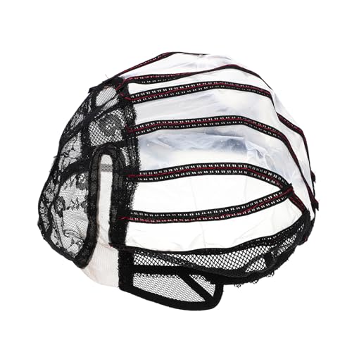 PLAFOPE Mesh-Hut mit Spitzenband Perückenkappe zur Perückenherstellung Spitzenperücken perücken kappe perückenhaube Perückennetz atmungsaktive Perückenabdeckung Sport Black von PLAFOPE