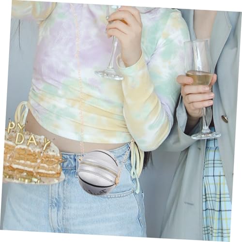 PLAFOPE Modische Basketball umhängetasche Damen aus Pu leder und Eisen mit Kette Robuste Verschleißfeste Crossbody Bag für Sommer Vielseitige Handtasche mit Praktischem Stauraum von PLAFOPE