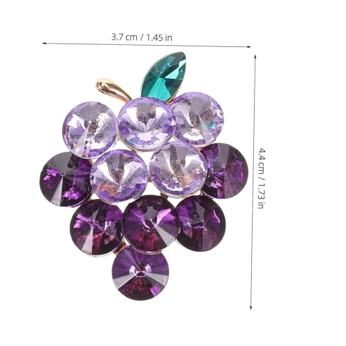 PLAFOPE Modische Frucht Brosche Damen Anstecknadel Glaslegierung Trauben Design Vielseitig für Kleidung Accessoire Party Alltag Geschenk von PLAFOPE