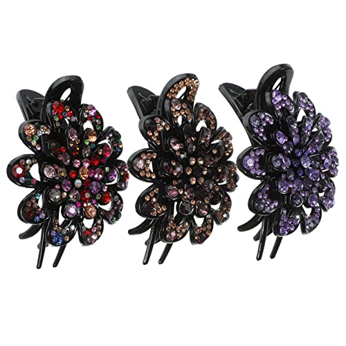 PLAFOPE 3 Stück Französische Haarspangen Mit Strasssteinen Elegante Spange Für Damen Modischer Haarschmuck Für Die Hochzeit von PLAFOPE