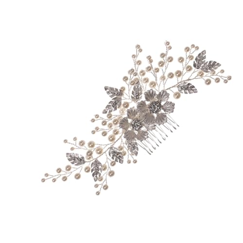 PLAFOPE Eleganter Haarkamm Mit Floralem Seiteneinsatz Für Die Hochzeit Strass-kopfschmuck Handgefertigt Hochzeitsdekor Zinklegierung Für Frauen von PLAFOPE