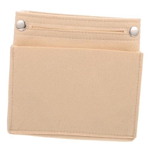PLAFOPE Multifunktionale Filz Kosmetiktasche Damen Purse Organizer Insert Große Kapazität Reise Make Up Bag Organizer Handtaschen Innenfutter Beige von PLAFOPE