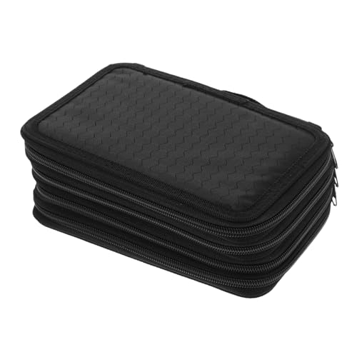 PLAFOPE 72löcher Fächer Stiftehalter Organizer Buntstiftetui Für Schüler Mit Reißverschluss Tragbare Stiftetasche Für Schule Büro Und Reisen Schwarz von PLAFOPE