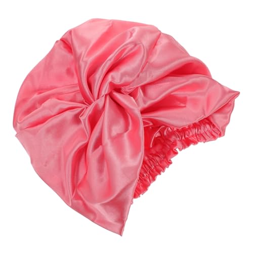 PLAFOPE Silk Hair Wrap Schlafhaube Für Damen Seidenhaube Zum Schlafen Satin Schlafmütze Für Lockiges Haar Schützende Haarkappe Für Nachtpflege Wassermelonrot von PLAFOPE