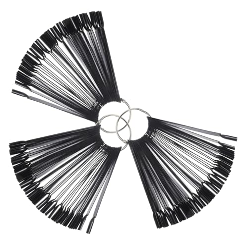 PLAFOPE Nagelspitzen Display Fächerförmig Schwarz Nagellack Farbpalette Maniküre Werkzeug Metallrahmen Nageldesign Übungsboard Nagellack Organizer Nail Art Präsentation von PLAFOPE