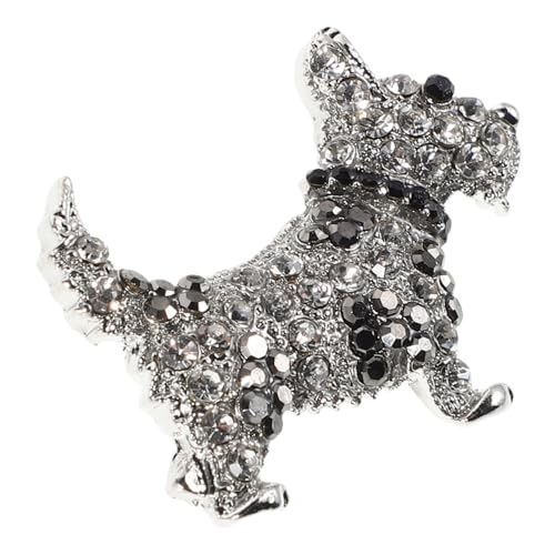 PLAFOPE Niedliche Cartoon Hund Brosche für Damen mit Funkelnden Strasssteinen Dekorative Anstecknadel für Hüte Kleidung Taschen für Partys Feiertage und Alltag von PLAFOPE