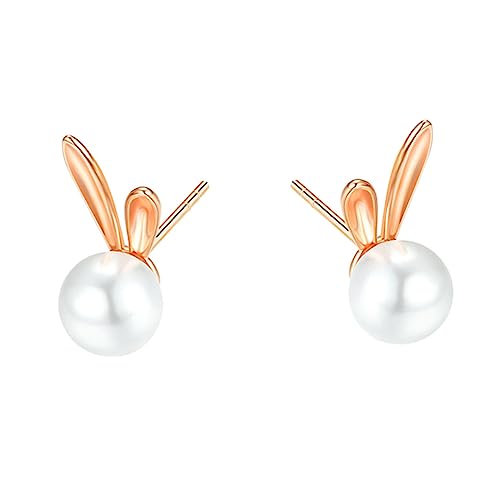 PLAFOPE Ohrringe Kaninchenform Perlen Eleganter Ohrstecker für Damen Modisches Design als zu Besonderen Anlässen Leicht und Angenehm zu Tragen von PLAFOPE