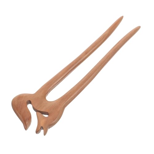 PLAFOPE Peachwood Haarnadel U form Handgefertigt Eleganter Haarschmuck für Damen Geeignet für Dickes Haar und Dutt stylings Traditionelle Chinesische Haarspange von PLAFOPE