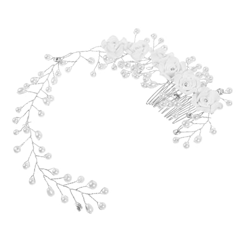 PLAFOPE Perle Blumenkamm Haarstirnbänder für Frauen Brautkopfschmuck für die Hochzeit haarschmuck für damen haarzubehör für damen Stirnband Haargummi Haarstirnbänder damen Haarband Mädchen von PLAFOPE