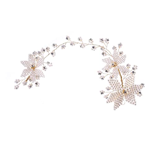 PLAFOPE Braut Haarschmuck Mit Perlen Und Blumen Eleganter Haarreif Für Hochzeiten Und Fotografie Vielseitiges Accessoire Für Bräute Und Brautjungfern von PLAFOPE