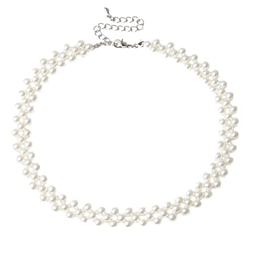 PLAFOPE Perlenhalskette Damen Einfache Clavicle Kette Stilvolles Schmuckstück für Besondere Anlässe als für Valentinstag Weihnachten oder Neujahr von PLAFOPE