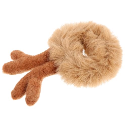 PLAFOPE Plüsch Haargummi mit Tierohren Weiches Haarband mit Hirschgeweih design Leicht und Elastisch Ponytail Holder für Mädchen und Damen Modisches Haaraccessoire für Alltag und Party von PLAFOPE