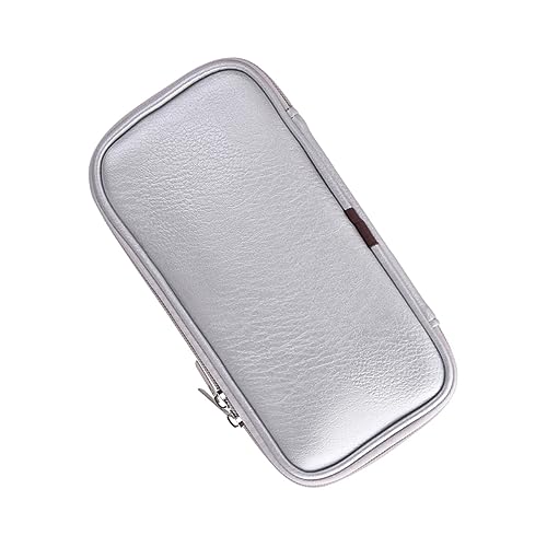 PLAFOPE Pu Leder Kosmetiktasche Mit Reißverschluss Tragbare Make-up Organizer Für Zuhause Und Reisen Und Leicht Silber PLAFOPE Pu Leder Kosmetiktasche Mit Reißverschluss Tragbare Make-up Organizer Für Zuhause Und Reisen Und Leicht Silber von PLAFOPE