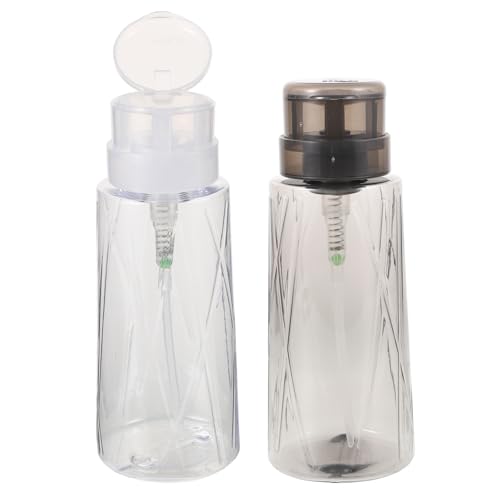 PLAFOPE Pumpspender Nagellackentferner Flasche Transparent Schwarz Auslaufsicher mit Lock Mechanismus für Nagellack und Make Up Entferner Vielseitig für Reise Zuhause Büro von PLAFOPE