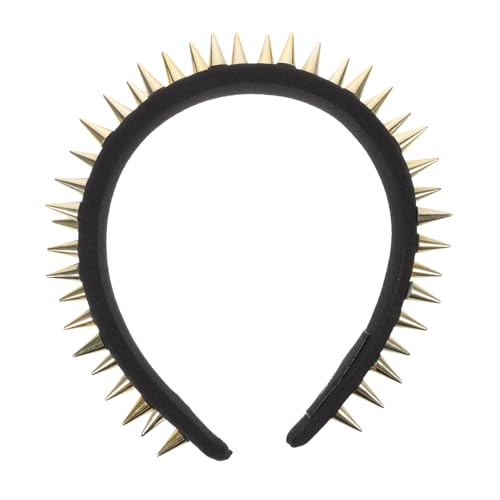 PLAFOPE Punk Haarreif mit Nieten Schwarzes Stirnband Damen Rutschfestes Leichtes Kopfstück für Musikfestivals und Alltag Modisches Haarschmuck accessoire von PLAFOPE