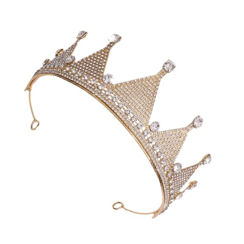 PLAFOPE Rainbow Braut Tiara Krone Haarreif Geburtstag Hochzeit Haarschmuck Damen Gold mit Strass Langlebig und Romantisch für Party und Festliche Anlässe von PLAFOPE