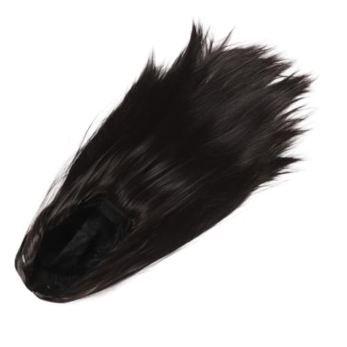 PLAFOPE Realistische Lange Schwarze Synthetische Lace Front Perücke mit Mittelscheitel für Damen Hitzebeständig Nahtlose Spitzenverschlüsse Schnell Anzuwenden für Party und Alltag von PLAFOPE