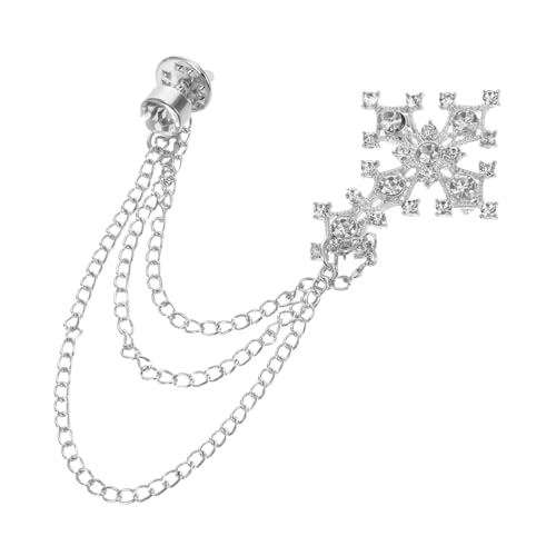 PLAFOPE Retro Brosche Mit Diamantbesatz Kettenbrosche Broschennadeln Für Damen Und Mädchen Broschennadel Anzugnadeln Broschen Sicherheitsnadeln Ketten Für Kleidung Retro Brosche von PLAFOPE