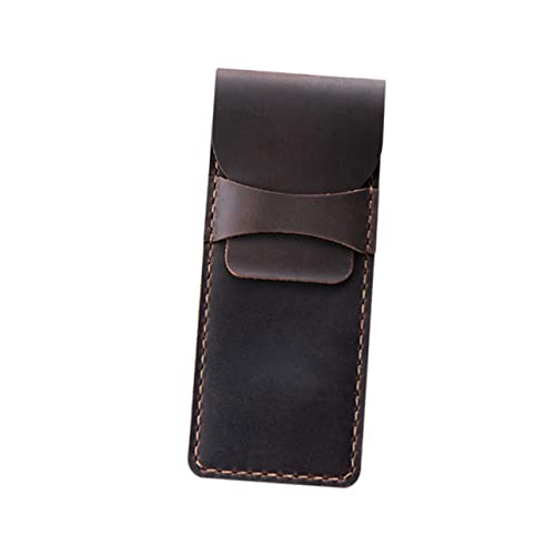 PLAFOPE Retro Stiftemäppchen Handgefertigte Stiftaufbewahrung Stift- Rindsleder Für Büro Und Schule Kaffeefarben Für Schreibgeräte Und Füllfederhalter von PLAFOPE