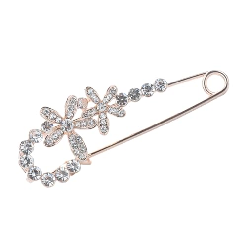 PLAFOPE Rhinestone Brosche Blütenmotiv Sicherheitsnadel Brustpin Eleganter Strass Schmuck für Damen Shirt Pullover Rucksack Anstecker Vielseitiges Accessoire von PLAFOPE