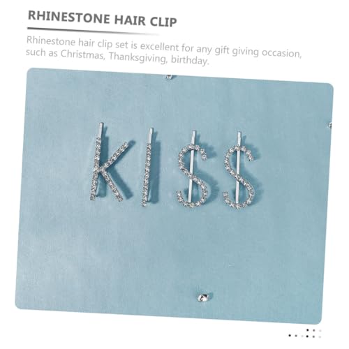 PLAFOPE Rhinestone Buchstaben Haarspangen für Mädchen Glitzernde Haarschmuck Accessoires Dekorative Haarklammern für Alltag Party und Schule Modische Geschenkidee von PLAFOPE