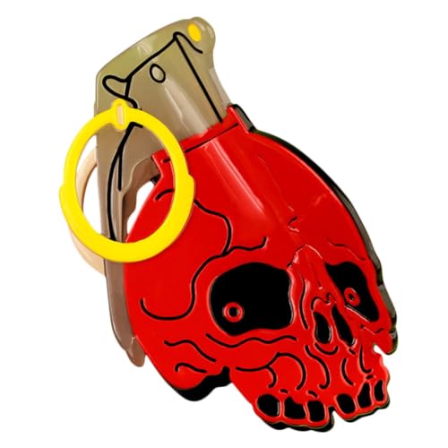 PLAFOPE Rotes Großes Haarklammer-accessoire aus Zelluloseacetat mit Einzigartigem Totenkopfdesign Fester Griff Vielseitig für Damen Party Alltagsstyling Originell und Robust von PLAFOPE