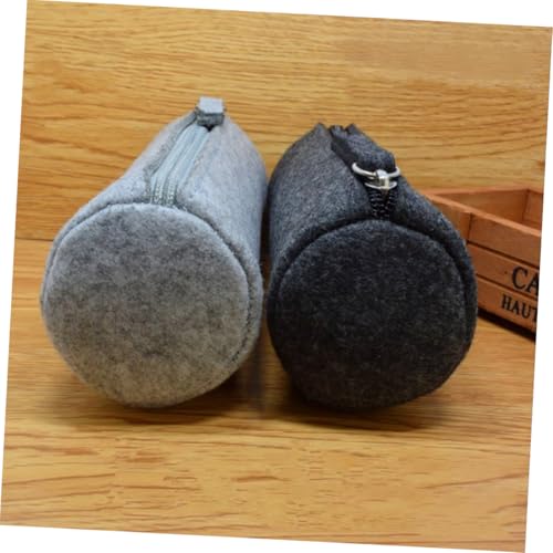 PLAFOPE Rundes Filz Federmäppchen mit Großem Fassungsvermögen Vielseitige Kosmetiktasche und Stifteetui Robustes Material für Büro Schule und Alltag Praktische Zufällige Farbe von PLAFOPE